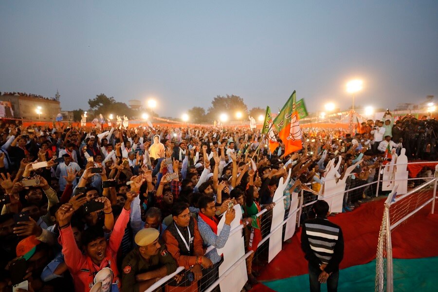 Photographs BJP National President Shri Amit Shah Addressing A Public