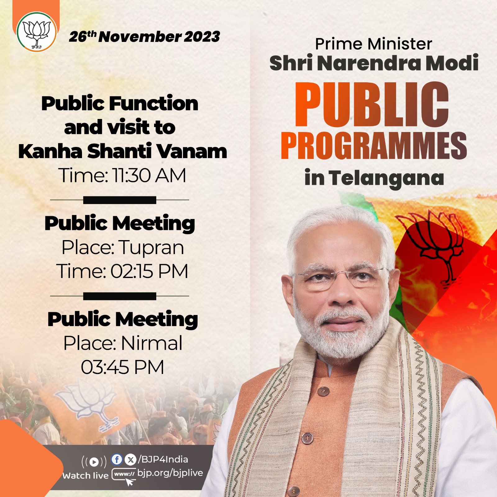 Narendra Modi's public programmes in Telangana