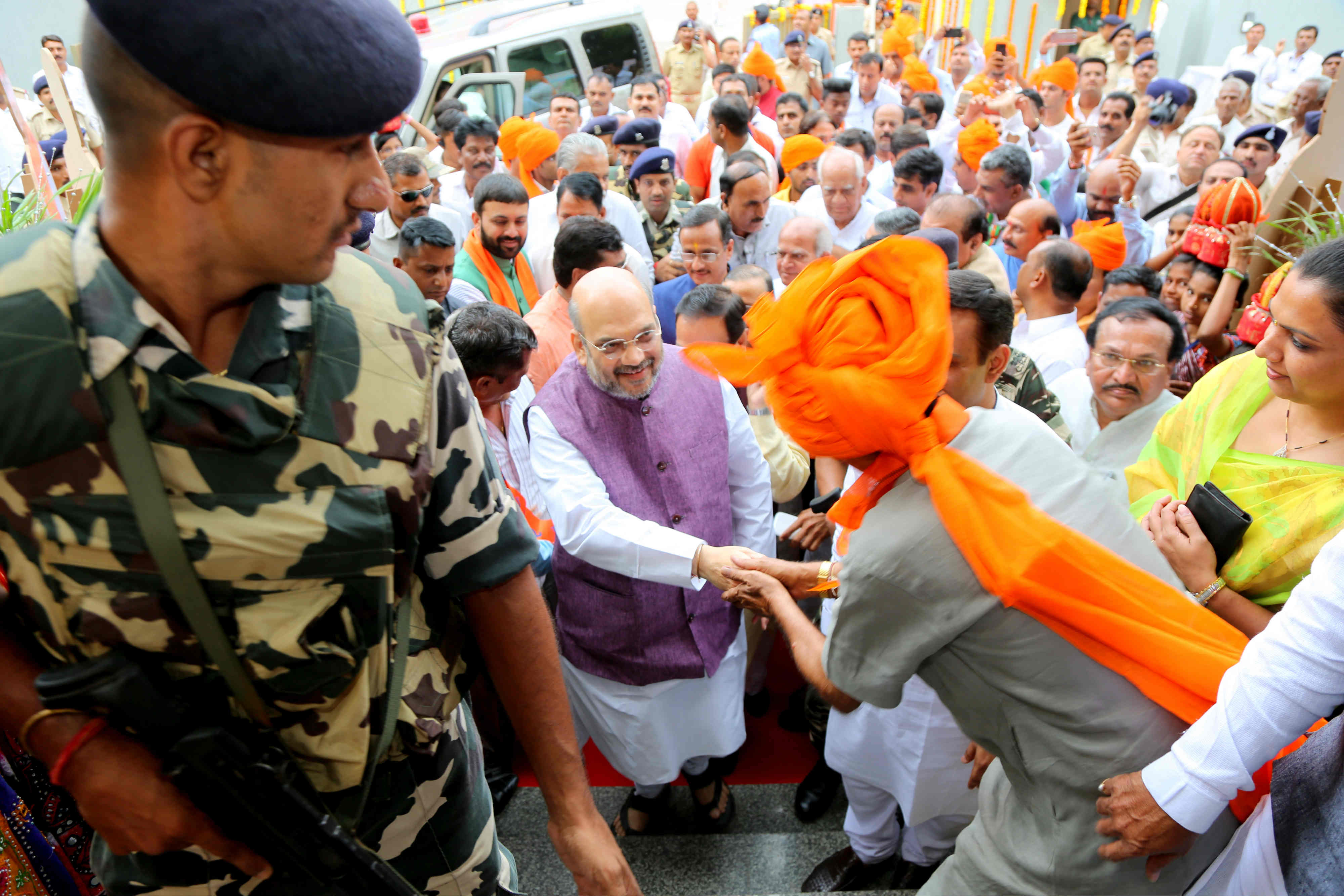 Photo : BJP National President, Shri Amit Shah Inaugurating New BJP Office of Surat City Pt. Deen Dayal Upadhyay Bhawan,Surat-Navsari, Main Road, Udhana, Surat (Gujarat)