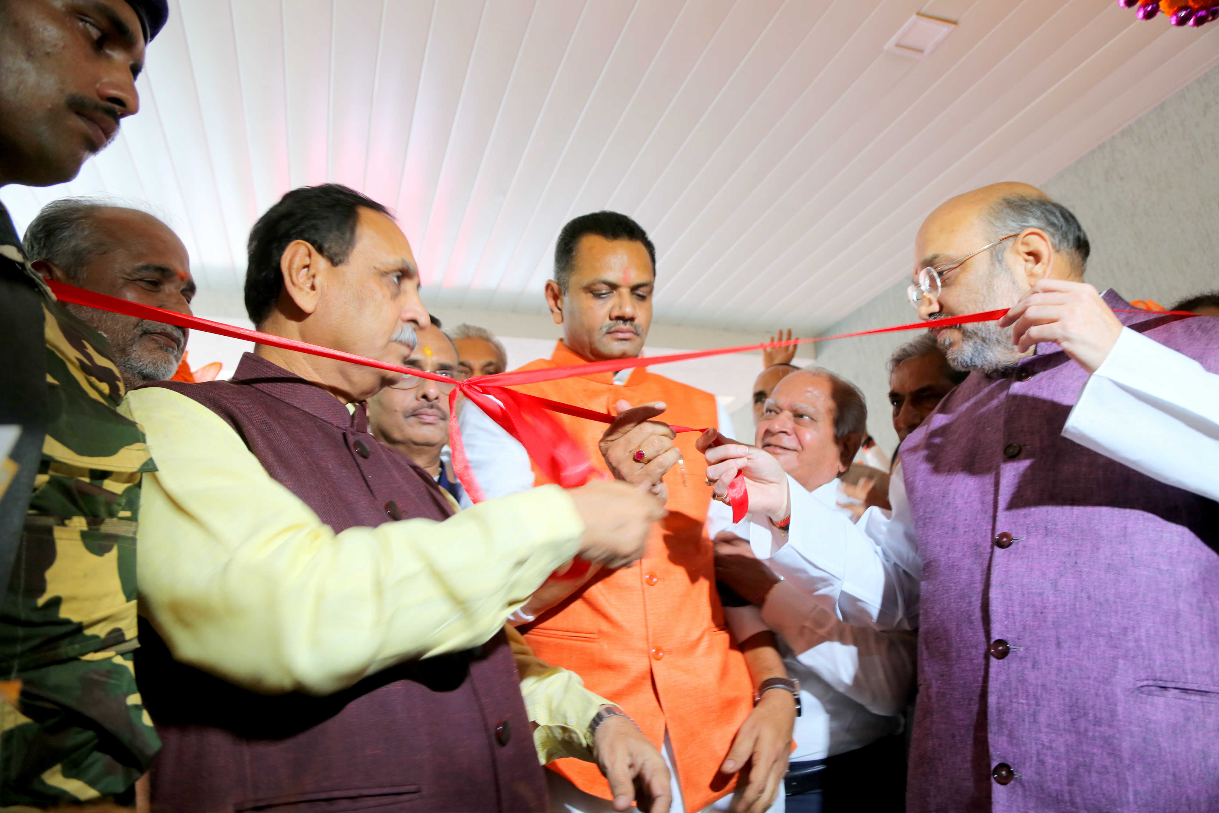 Photo : BJP National President, Shri Amit Shah Inaugurating New BJP Office of Surat City Pt. Deen Dayal Upadhyay Bhawan,Surat-Navsari, Main Road, Udhana, Surat (Gujarat)