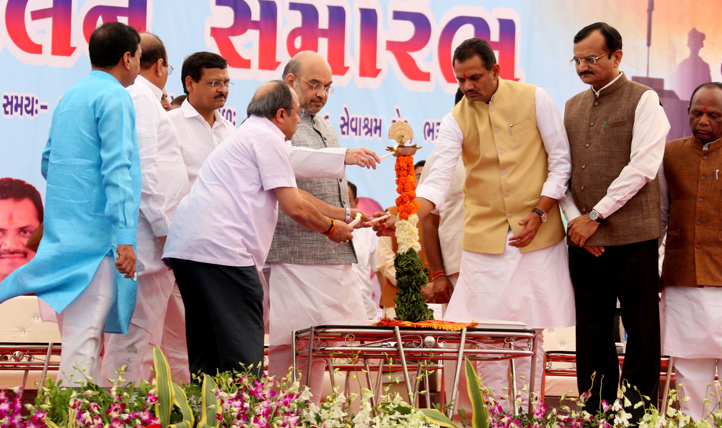 Photo : BJP National President, Shri Amit Shah addressing "Sneh Milan Samaroh" in Bharuch, Gujarat