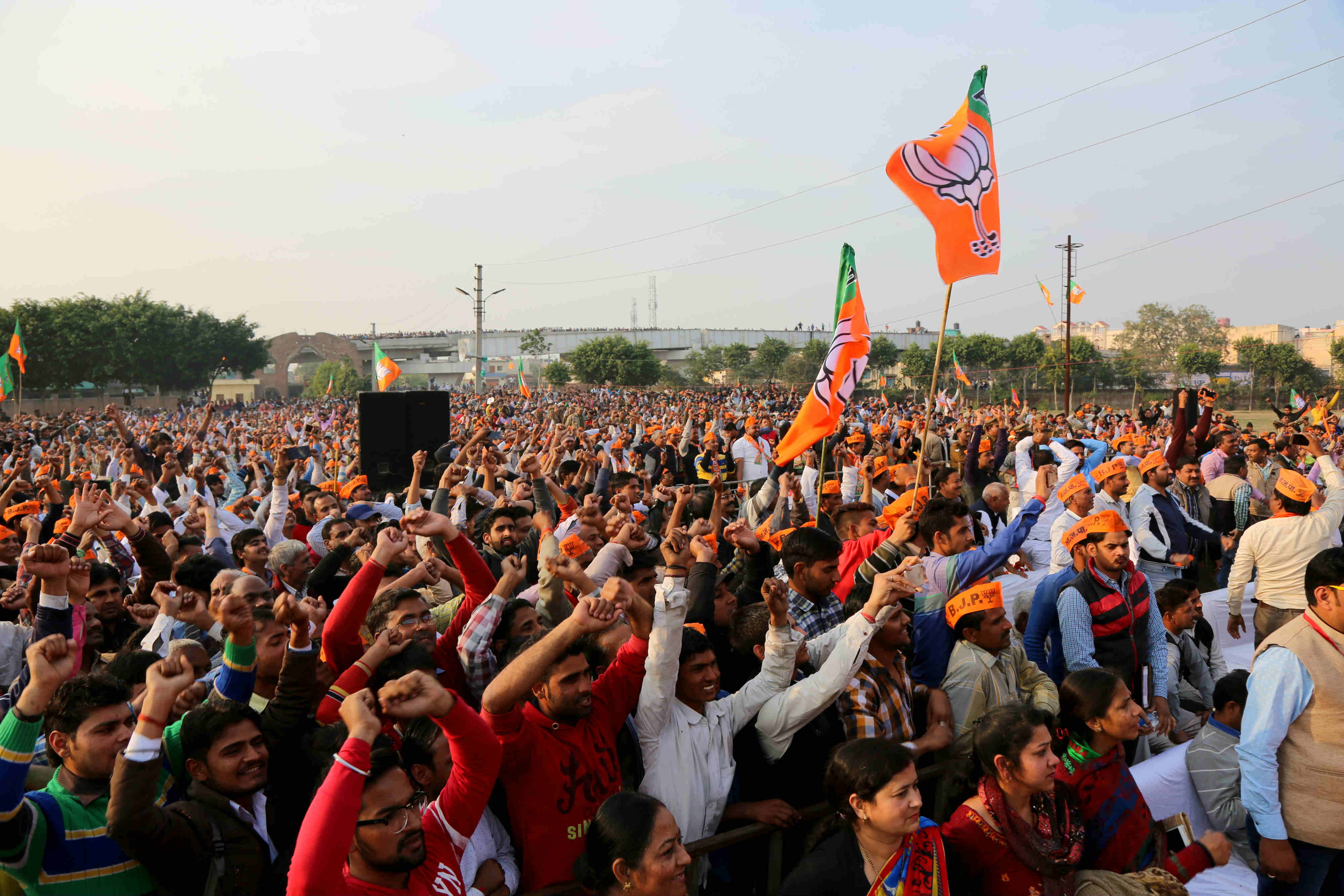 Photo : BJP National President, Shri Amit Shah addressing at Ramleela Ground, Pilkhuwa, Dhaulana, Hapur (Uttar Pradesh)