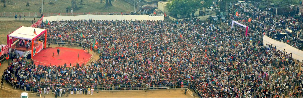 Photo : BJP National President Shri Amit Shah addressing a public meeting in Amroha (Uttar Pradesh)