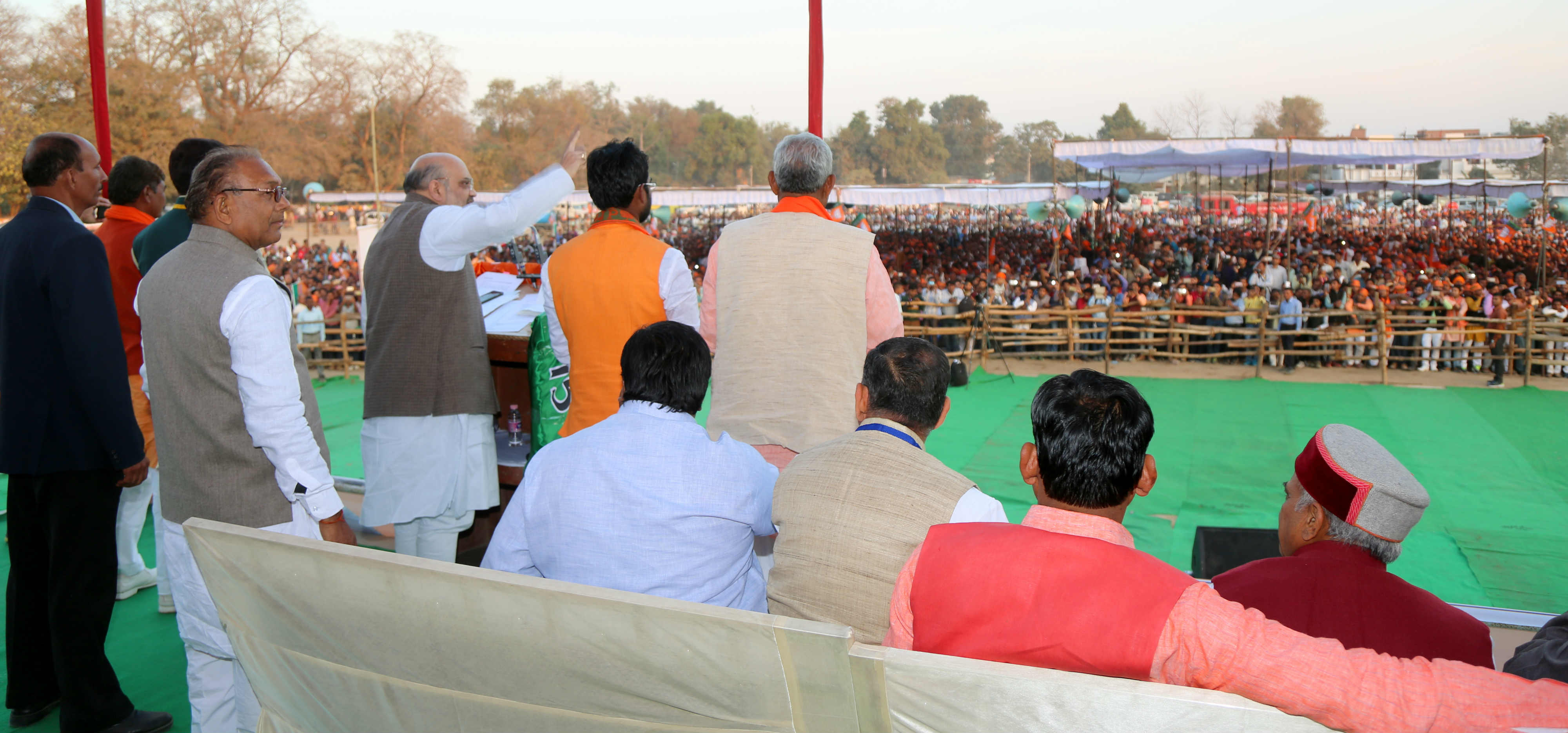 Photo : BJP National President Shri Amit Shah addressing a public meeting in Banda, Uttar Pradesh