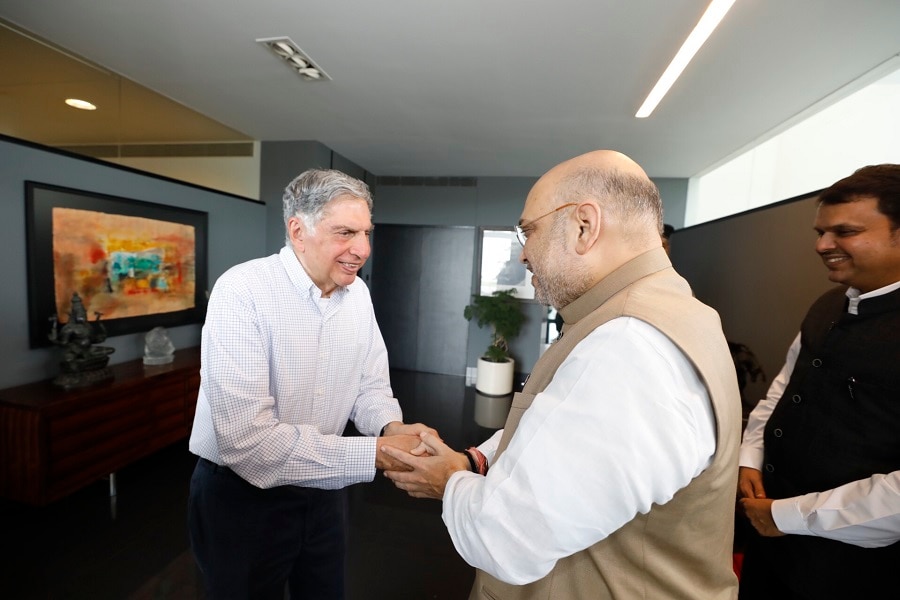 Photographs : BJP National President, Shri Amit Shah met Shri Ratan Tata at his residence in Mumbai as a part of Sampark for Samarthan campaign