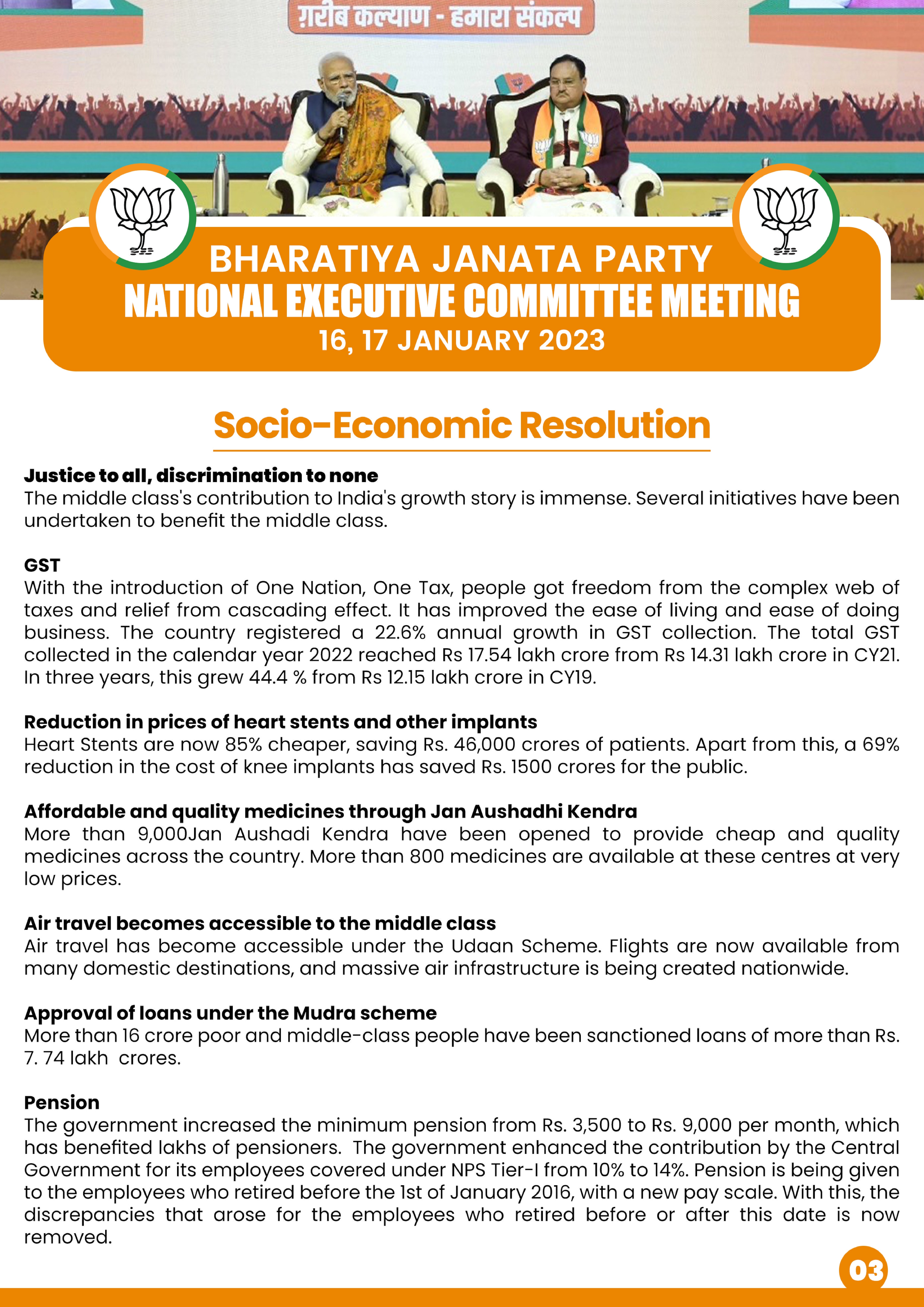 Socio-Economic Resolution