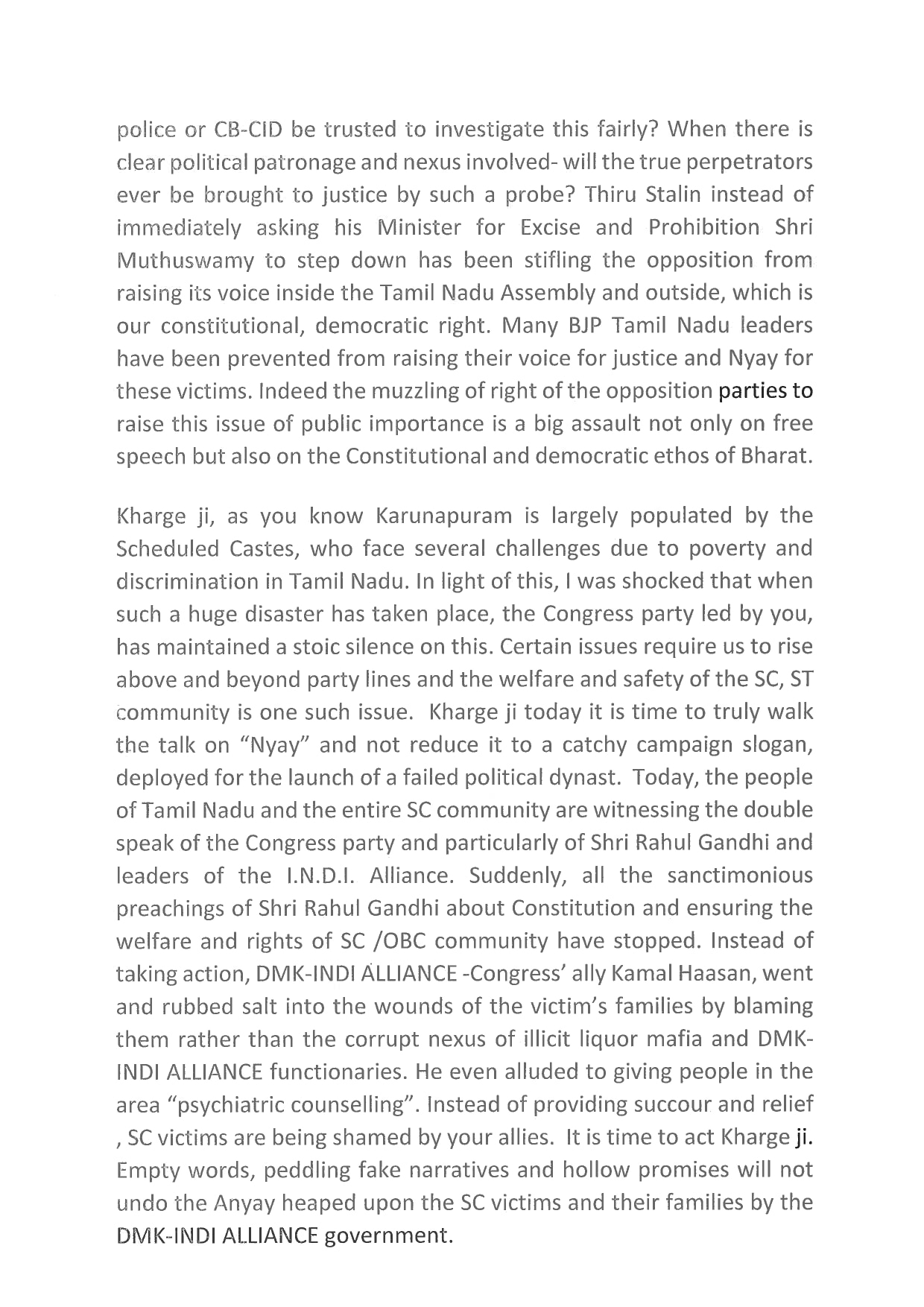 J.P. Nadda ji to Congress President Shri Mallikarjun Kharge