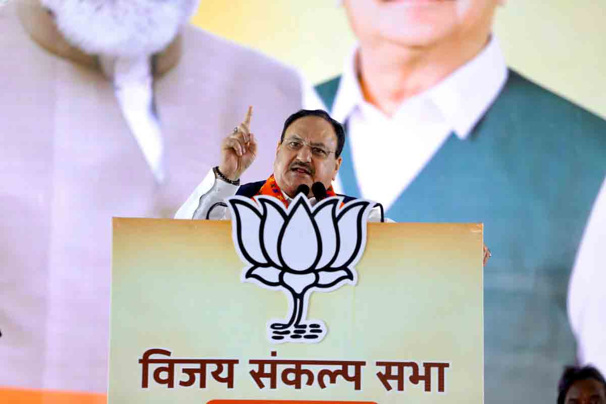 Hon'ble BJP National President Shri J.P. Nadda addressing a public rally in Nala (Jamtara) Jharkhand