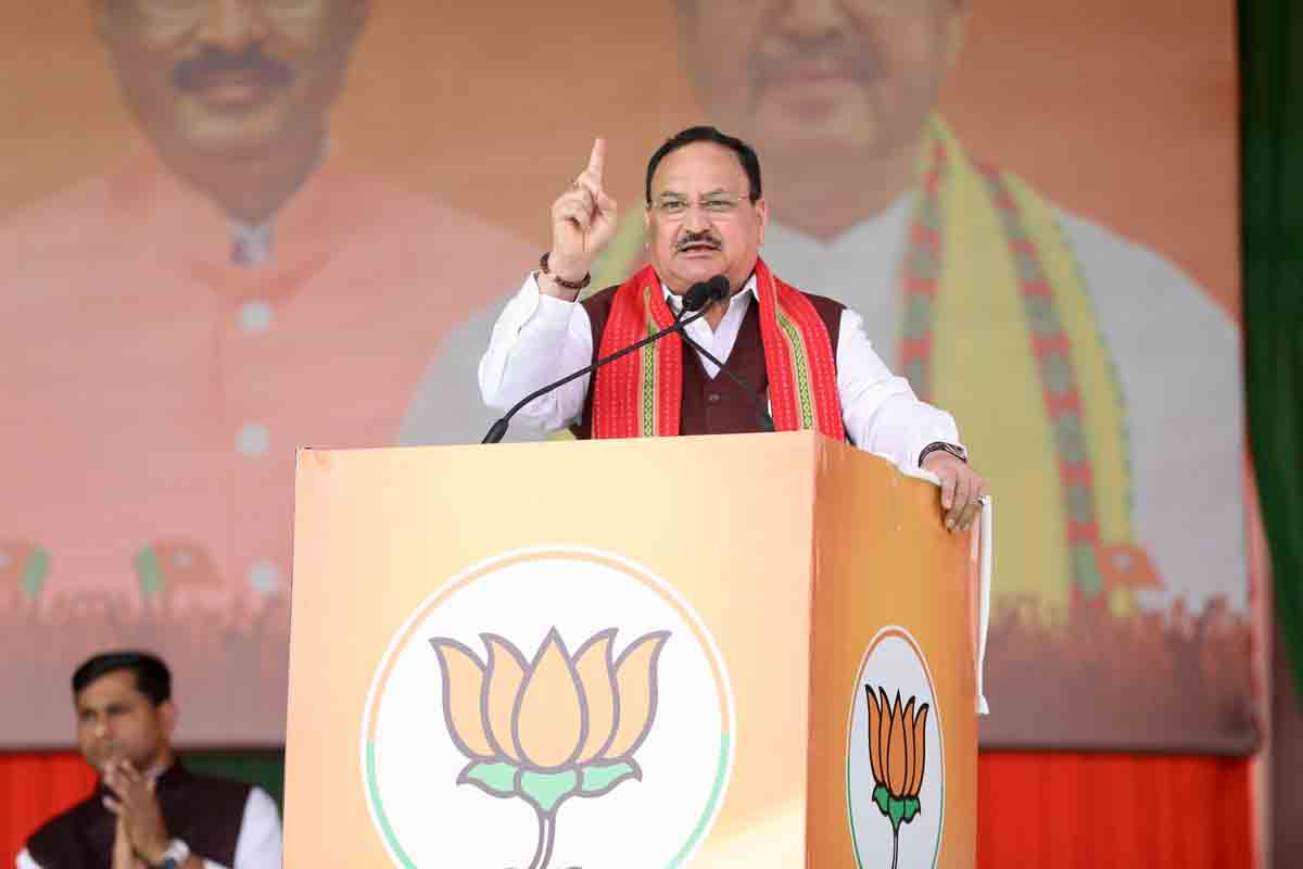 Hon'ble BJP National President Shri J.P. Nadda while address a public rally on 2yrs of Tripura BJP Govt. at Vivekananda Maidan, Agartala (Tripura)