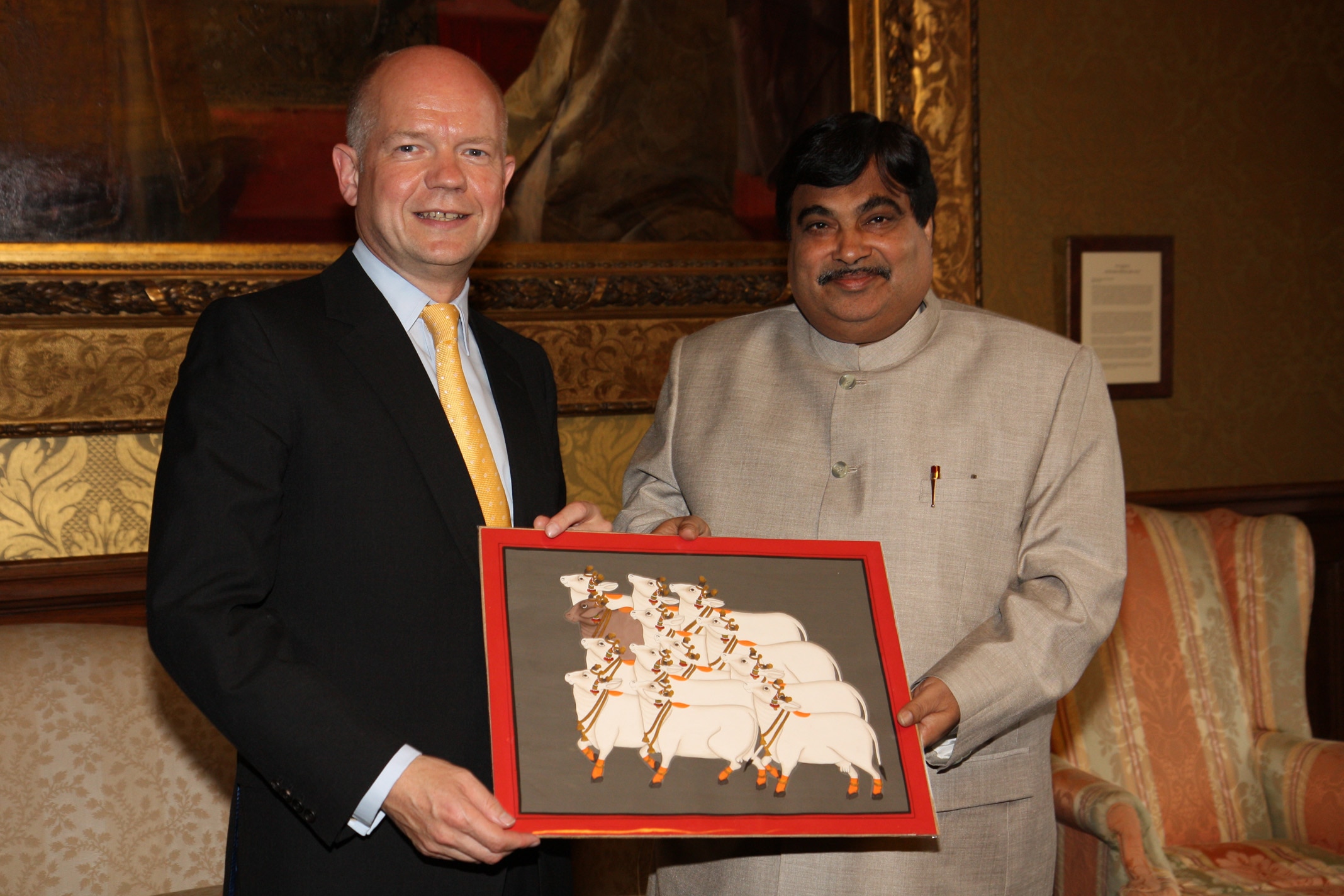 Meeting of BJP National President, Shri Nitin Gadkari with British Foreign Secretary, William Hague in London on July 20, 2011