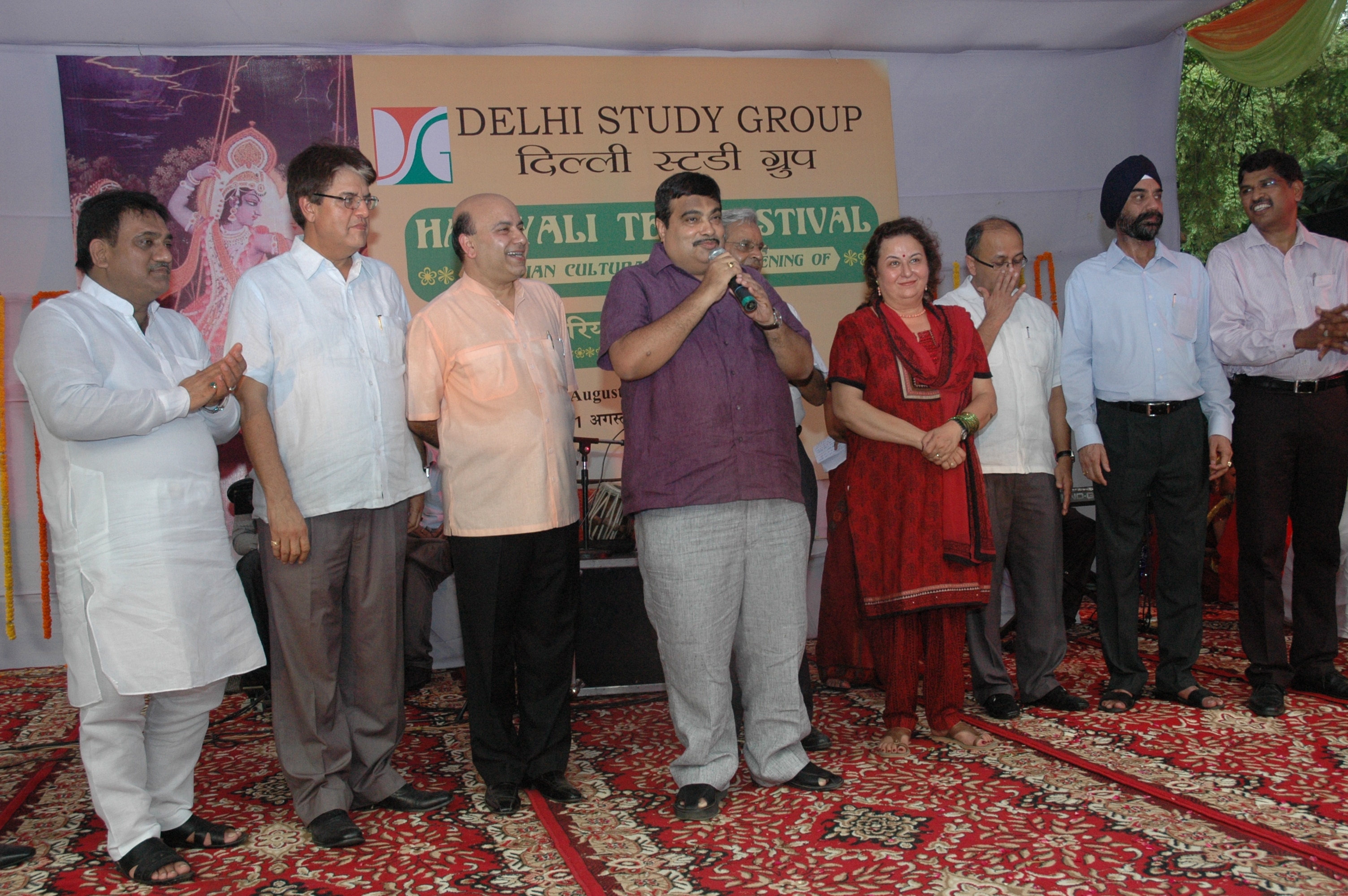 BJP President, Shri Nitin Gadkari addressing the Teej Festival at his residence, 13, Teen Murti Lane on August 01, 2011