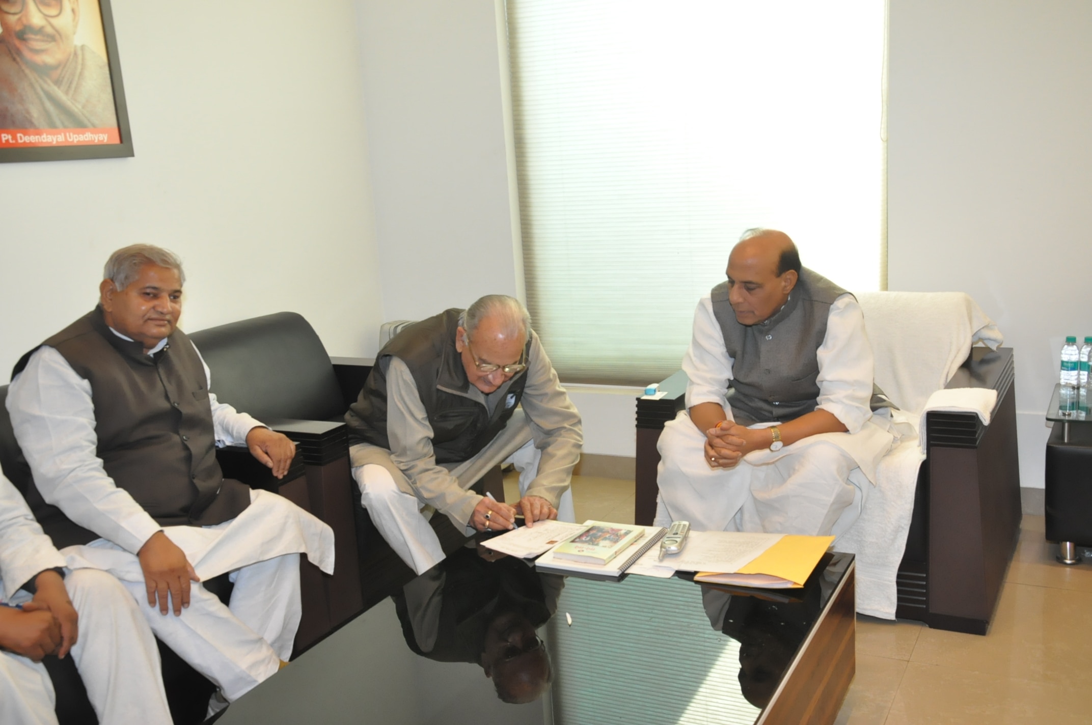 Shri Satyaprakash Rana and Shri P.N Hoon joined BJP in presence of BJP National President Shri Rajnath Singh on December 2, 2013