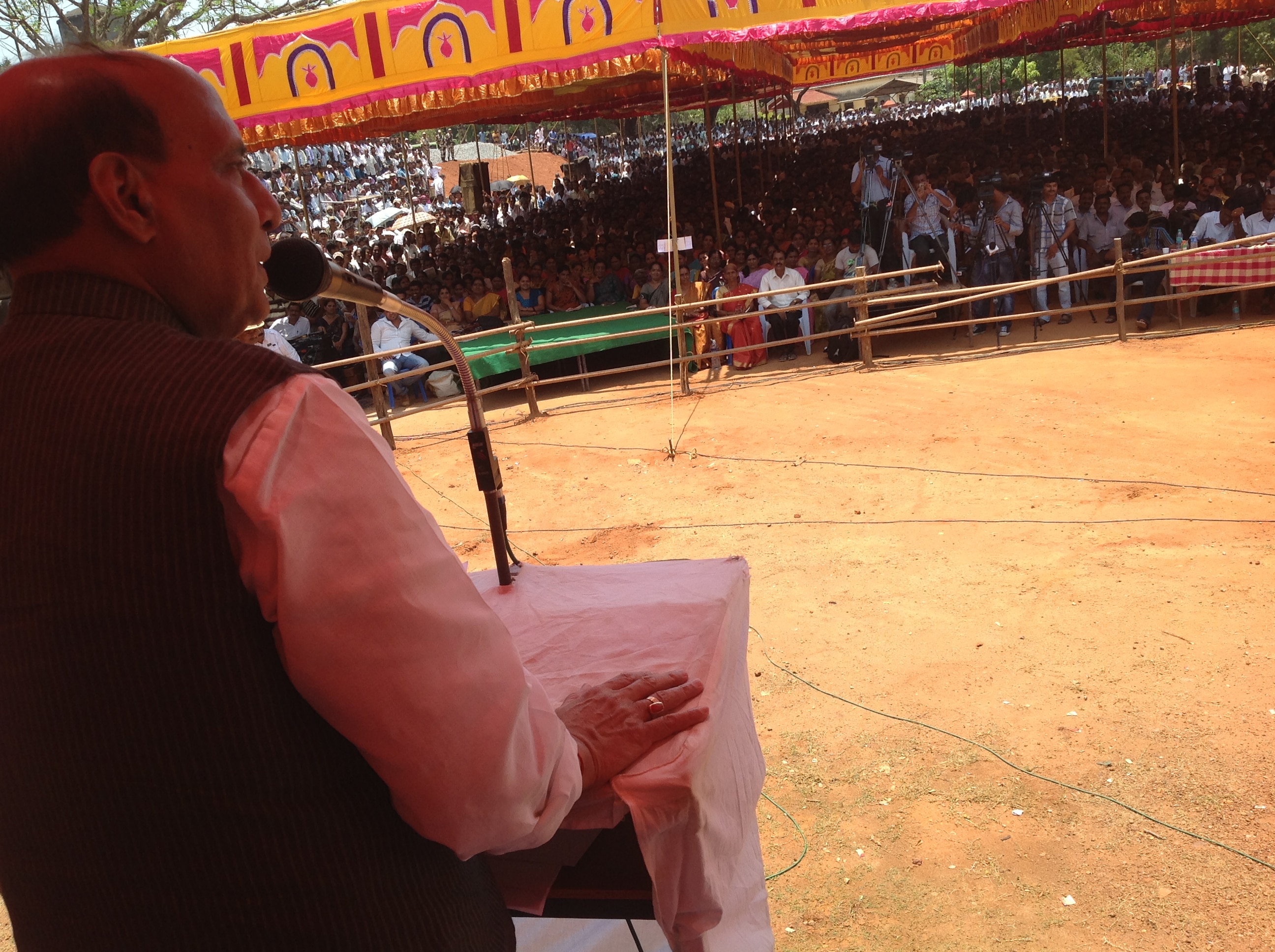 BJP National President, Shri Rajnath Singh addressing an Election Rally in Thirthahalli, Shimoga (Karnataka) on April 30, 2013