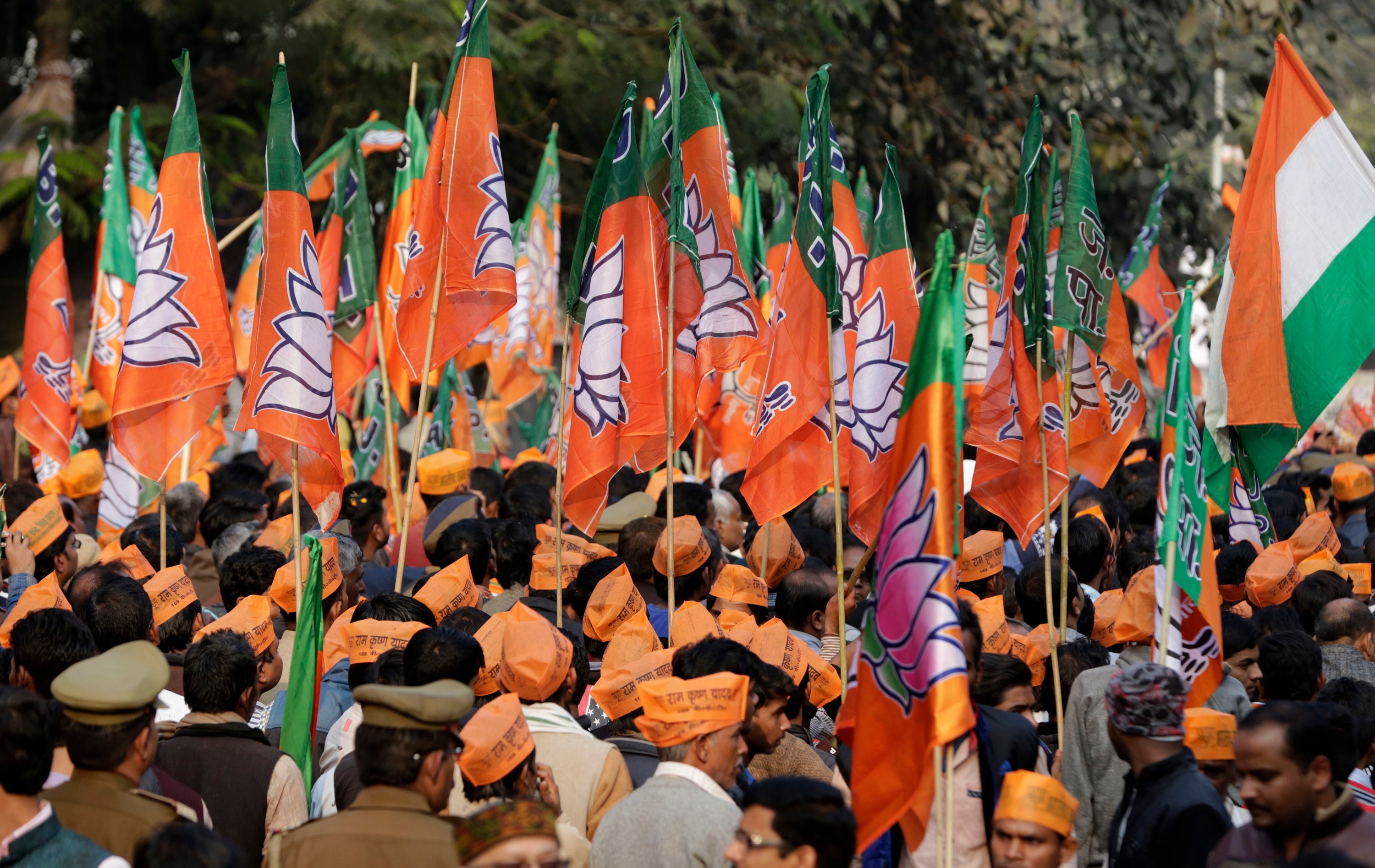 Shri Rajnath Singh address during a Road Show at Lucknow BJP Office (Uttar Pradesh) on December 24, 2016